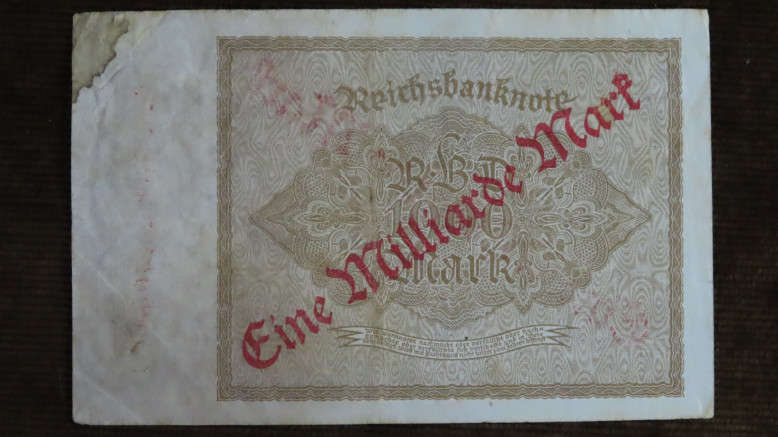 Germany - 1 Billion Mark, 1923, p-113a ,  Overprint on 1000 Mark