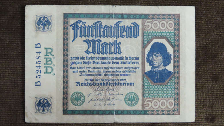 Germany - 5000 Mark, 1922, p-77 , Rare Note