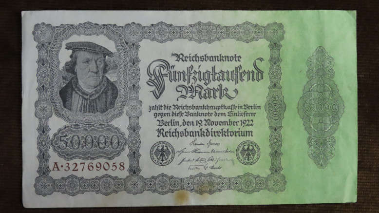 Germany - 50 000 Mark, 1922, p-79 without Underprint