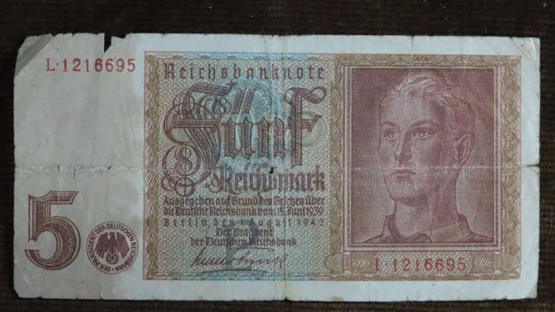 Germany - 5 Mark, 1942, p-186 WWII Issue