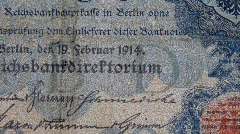 Germany - 20 Mark, 1914, p-46b , 7 Digit Serial Number