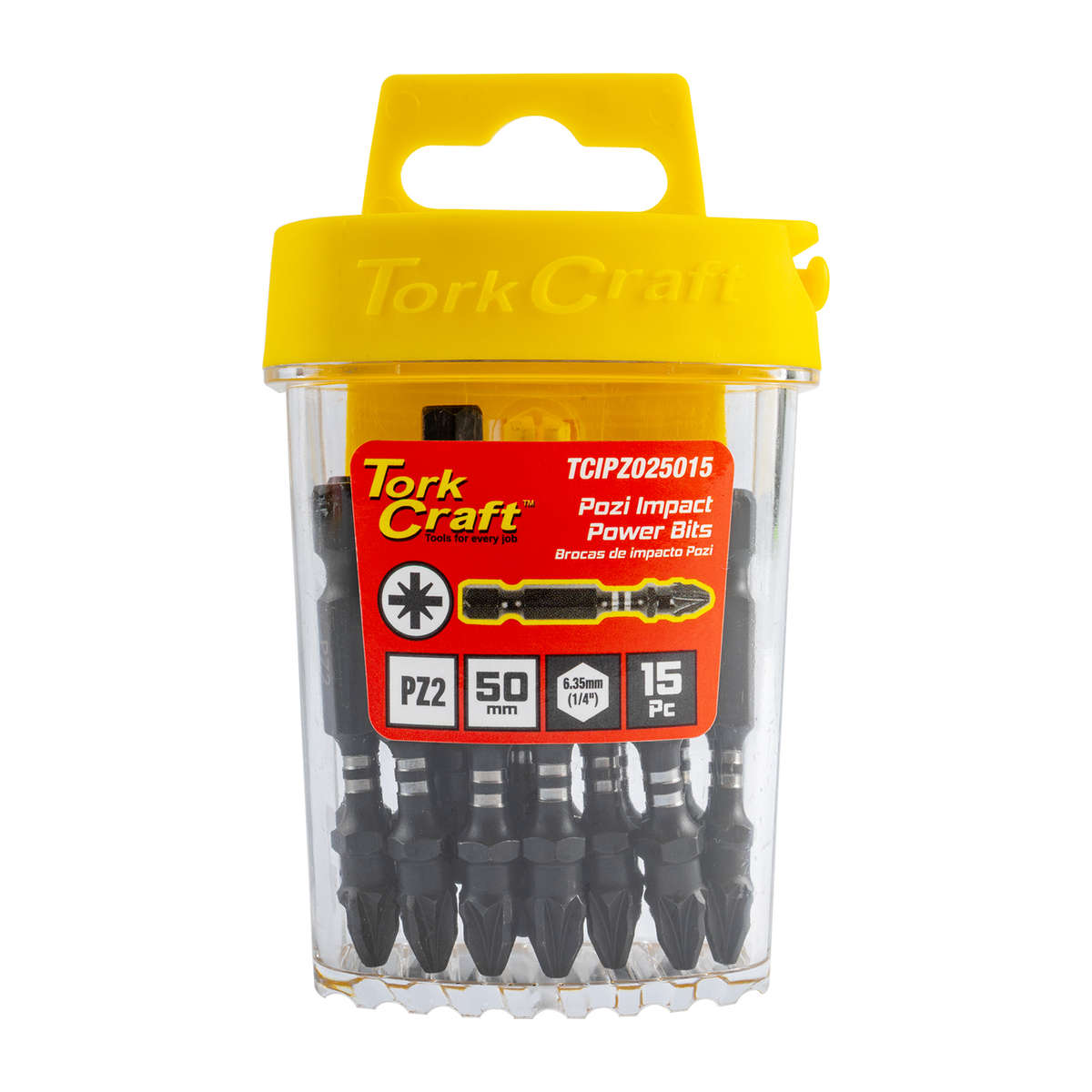 Impact Pozi.2 X 50Mm Insert Bit 15Pc Tic Tac Case Pz2