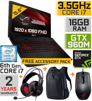 **DEMO GAMING MONSTER**AS NEW ASUS ROG 6th GEN i7, 16GB RAM, 1TB HDD+ nVIDIA GRAPHICS + FREEBIES!!!!