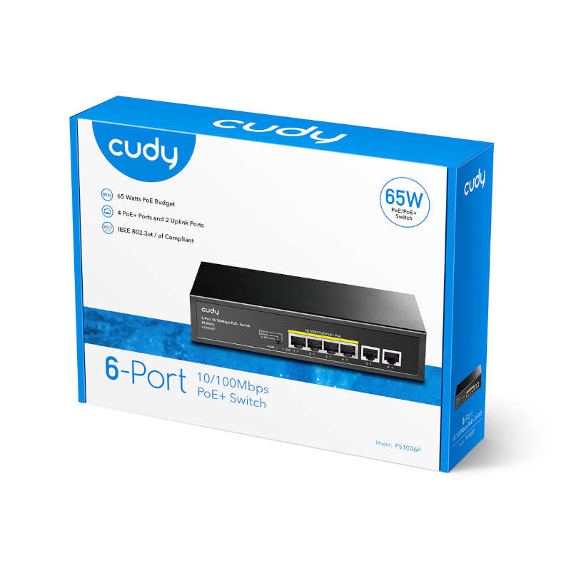 Cudy 6-Port Ethernet Unmanaged Switch - 4 Ports POE