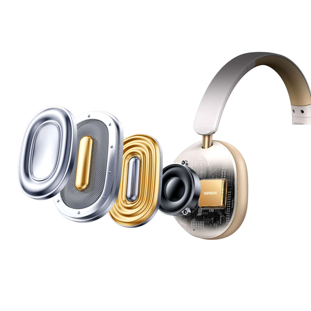 UGREEN HiTune Max 5C Hybrid ANC Headphones–White