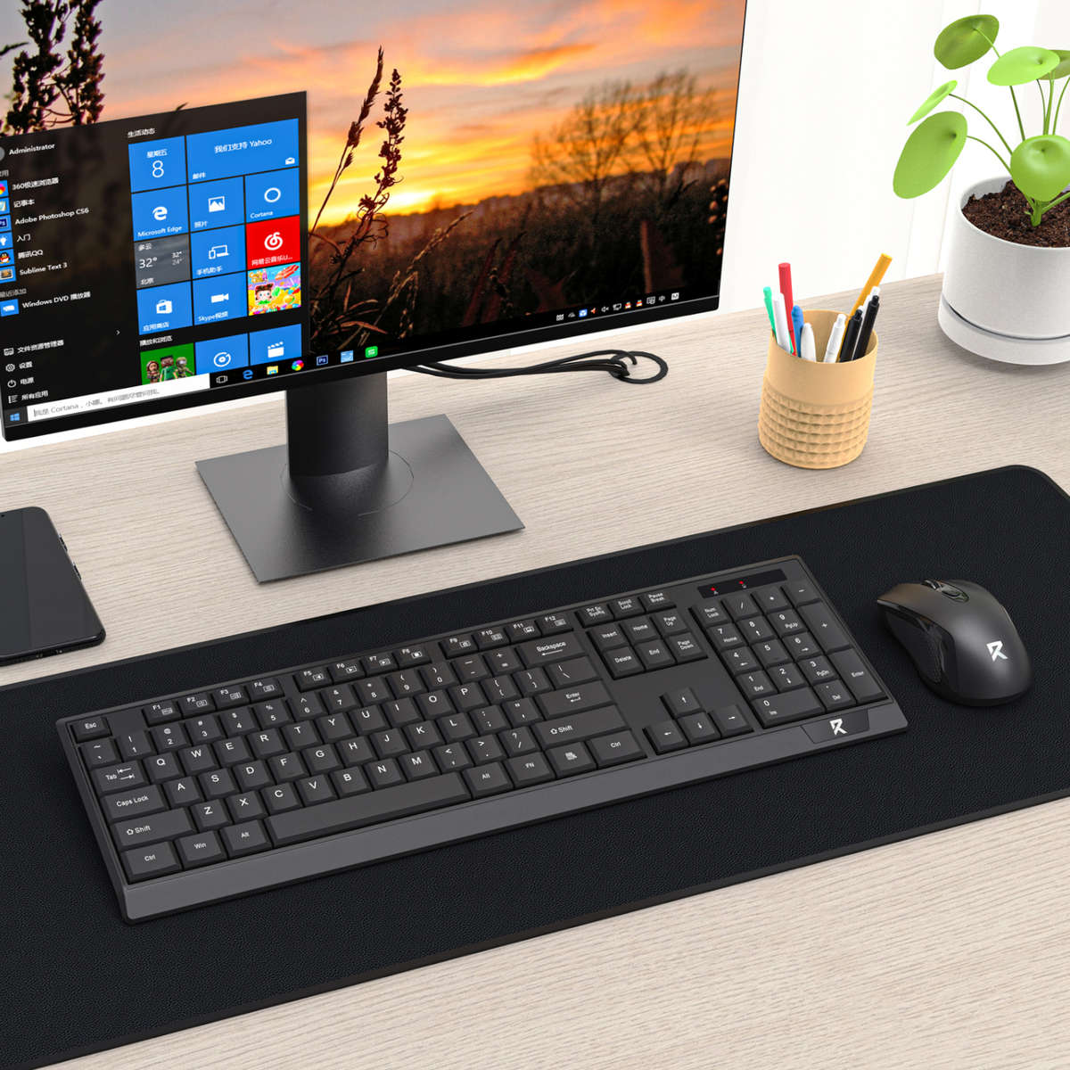 Redragon BS-8343A Wireless Keyboard and Mouse Combo - Black