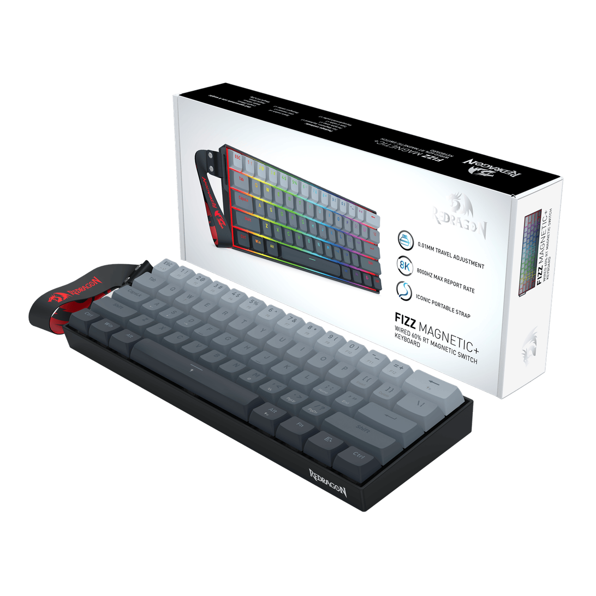 Redragon FIZZ Magnetic+ Wired 60% Gaming Keyboard