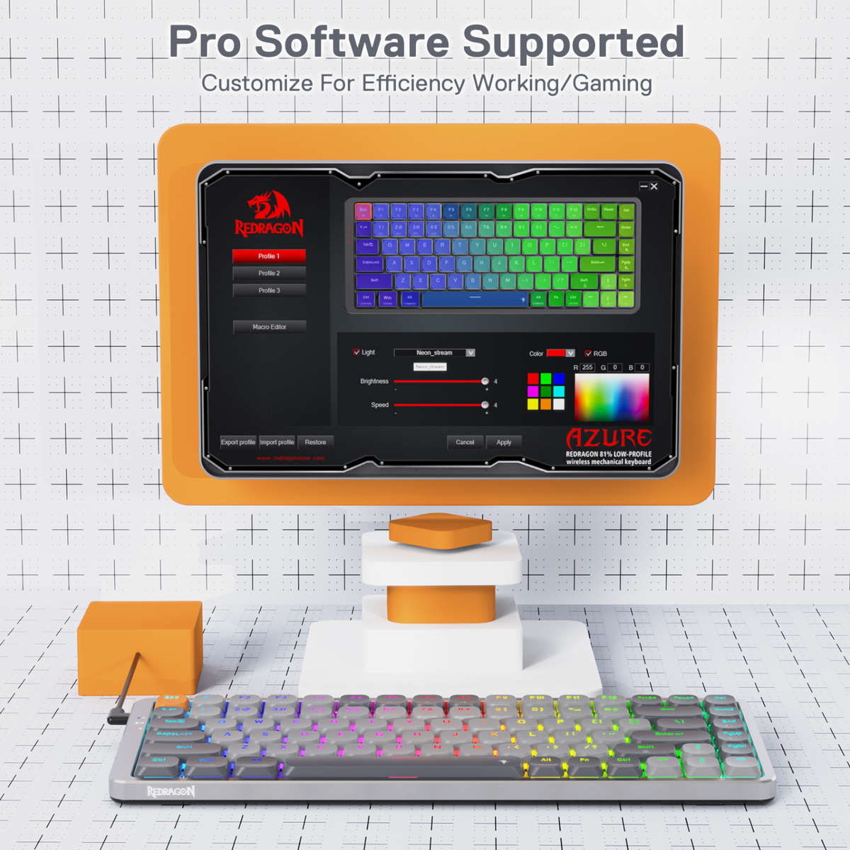 REDRAGON MECHANICAL AZURE Wireless Gaming Keyboard