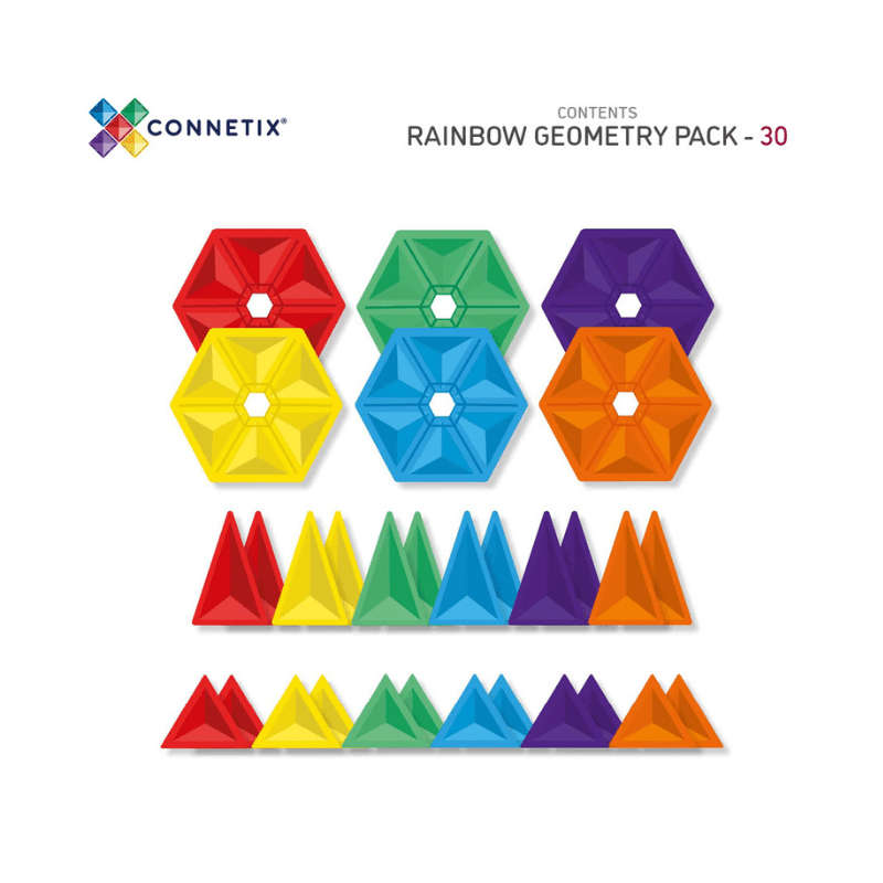 Connetix Tiles Rainbow 30 pc Geometry Pack