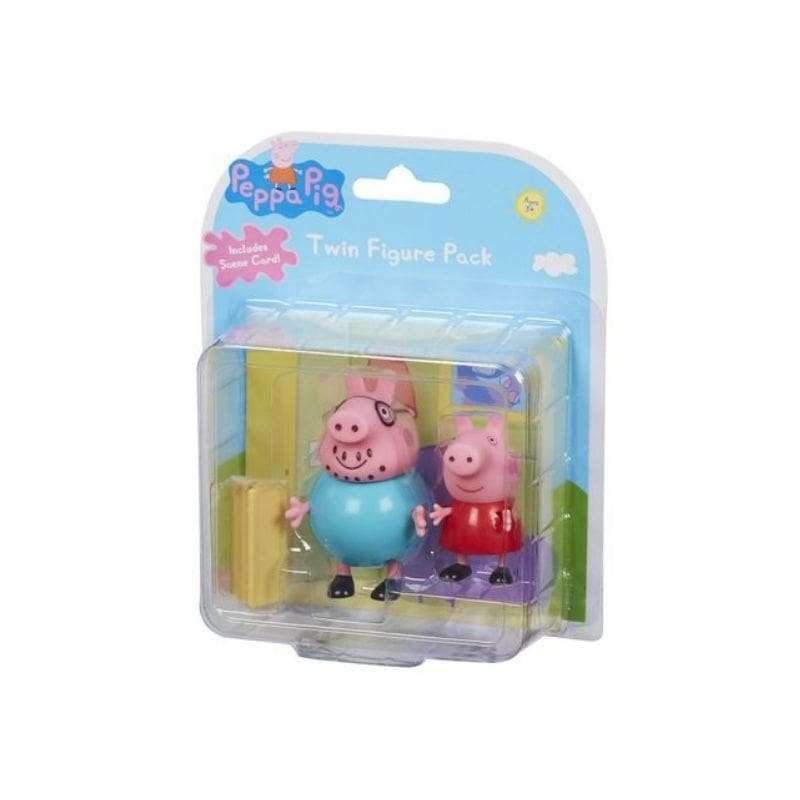 Peppa Pig 2 Pack Figurine: Daddy & Peppa Living Room Theme