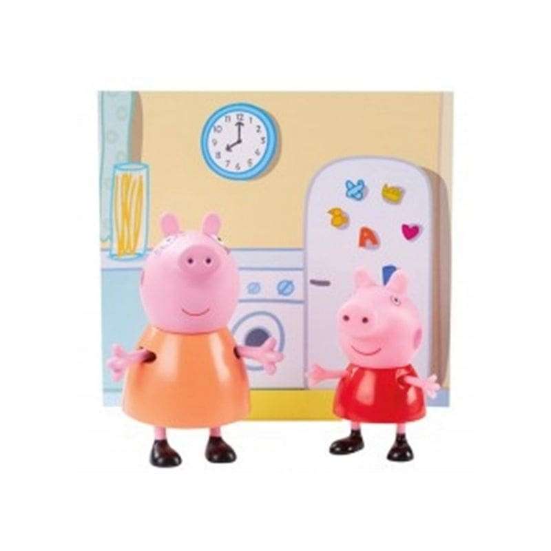Peppa Pig 2 Pack Figurine: Mummy &amp; Peppa Kitchen Theme