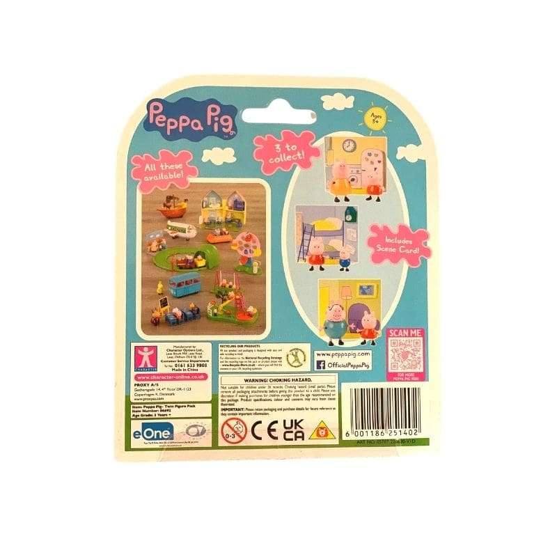 Peppa Pig 2 Pack Figurine: Daddy & Peppa Living Room Theme