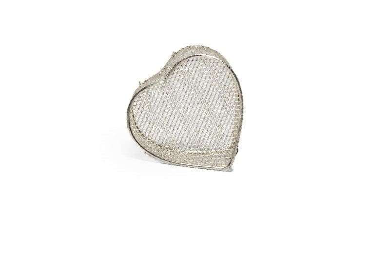Silver Wire Mesh Heart Box