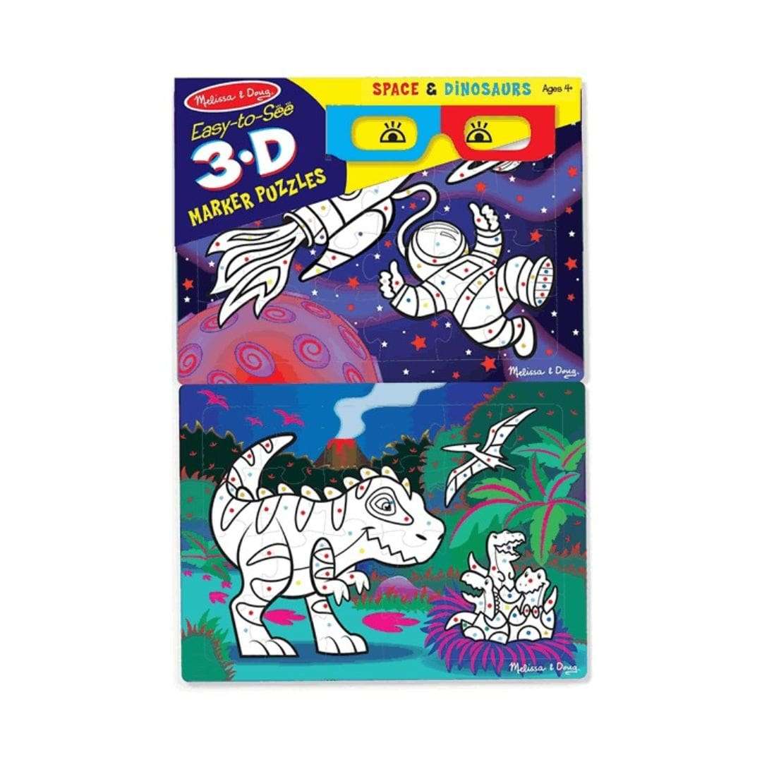 Melissa & Doug: 3D Colouring Puzzles - Space and Dinosaurs