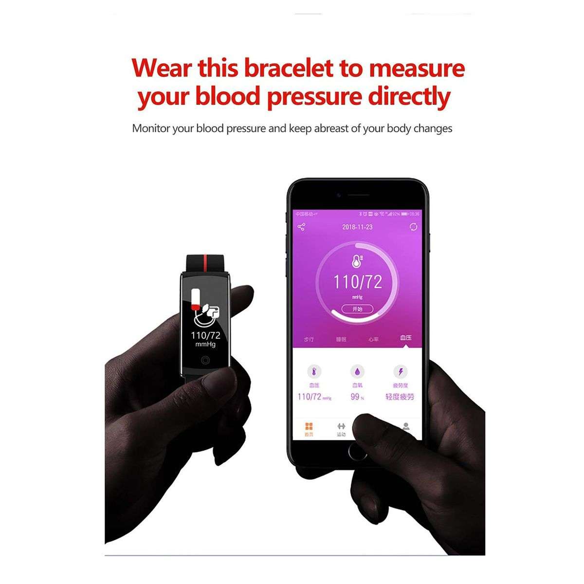 Fitness Tracker F10+ Smart Watch, IP67 Waterproof Activity Tracker - Black &amp; Green