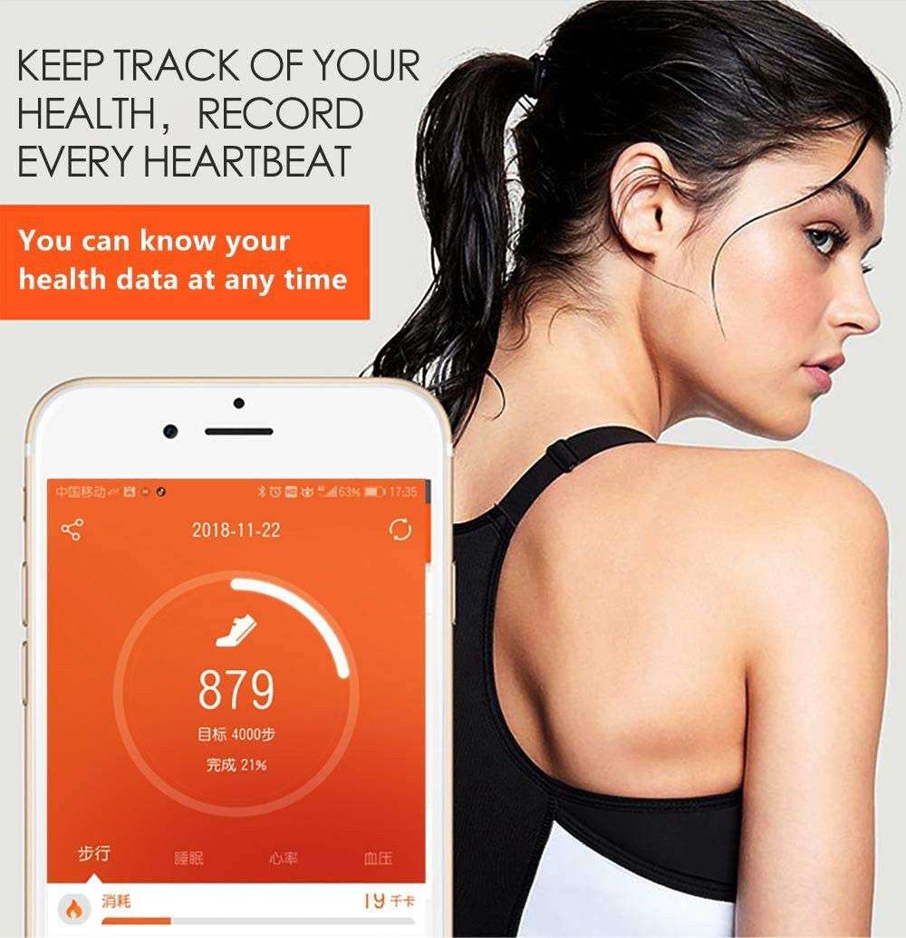 Fitness Tracker F10+ Smart Watch, IP67 Waterproof Activity Tracker - Black &amp; Green