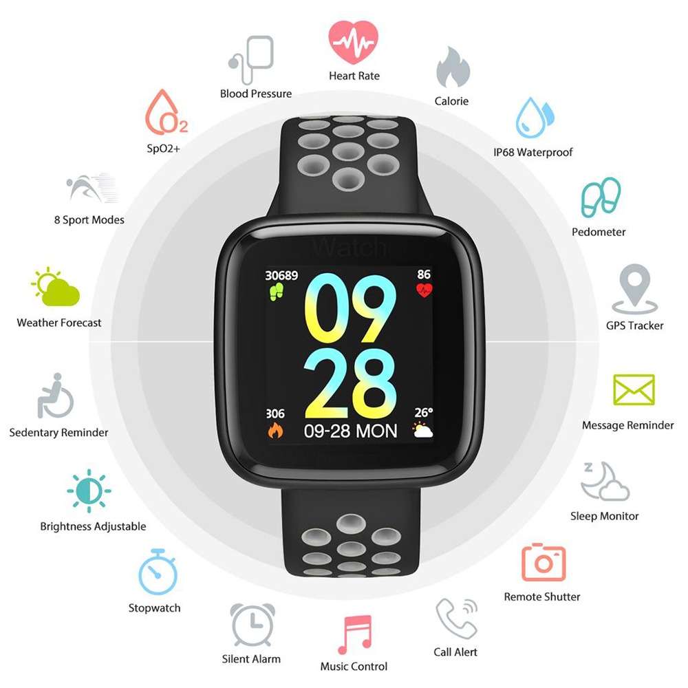Smart Watch Heart Rate Monitor Tracker Fitness Sports Watch F15/ Y6