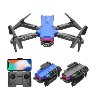 F190 DRONE WITH 4K DUAL CAMERA F/2.15 100 FOV LED NIGHT FLIGHT FOLDABLE MINI DRONE