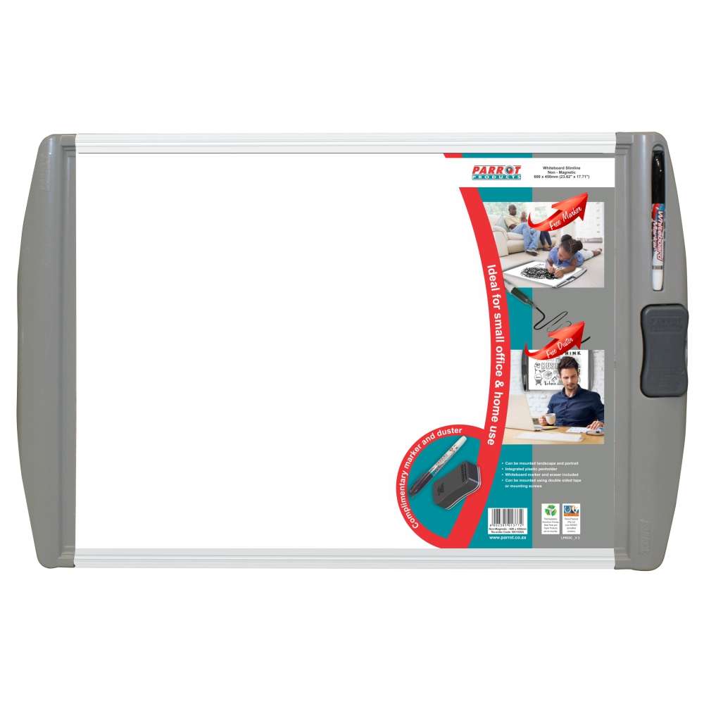Slimline Non-Magnetic Whiteboard (600*450mm - Retail)