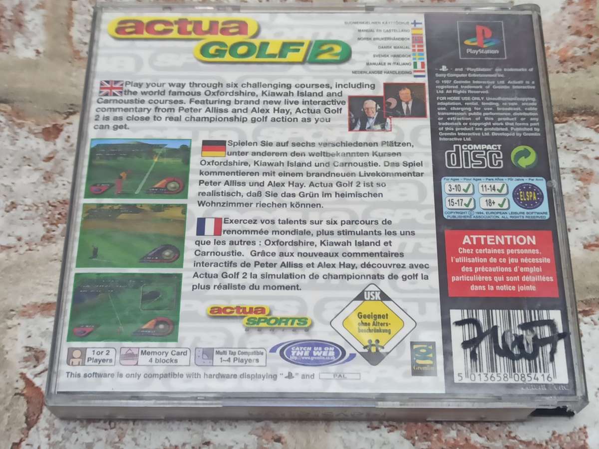Actua Golf 2 : PS1 PAL