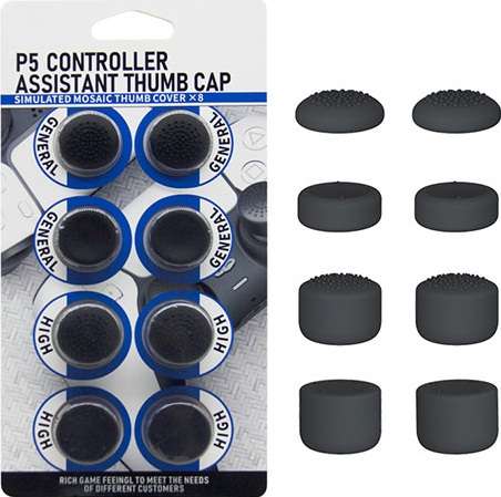 Controller Thumb Cap Pack Black : PS5 (New)
