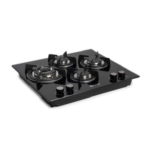REFURBISHED 60cm 4 Burner Glass Top Gas Hob With Battery Ignition