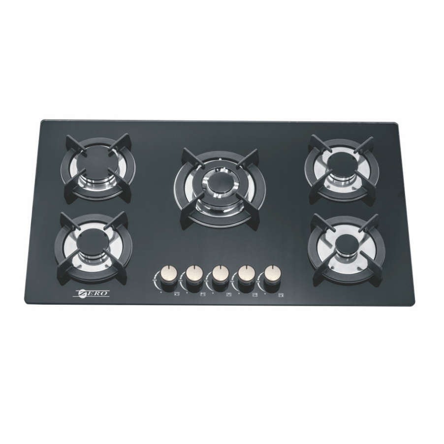 ZERO APPLIANCES 5 BURNER GLASS TOP GAS HOB