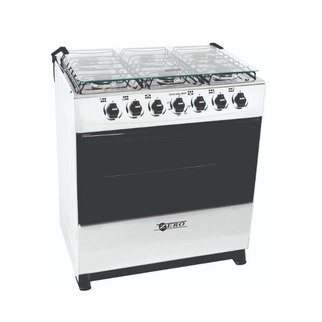 REFURBISHED 75cm 6 Burner Gas Stove With Gas Oven - White