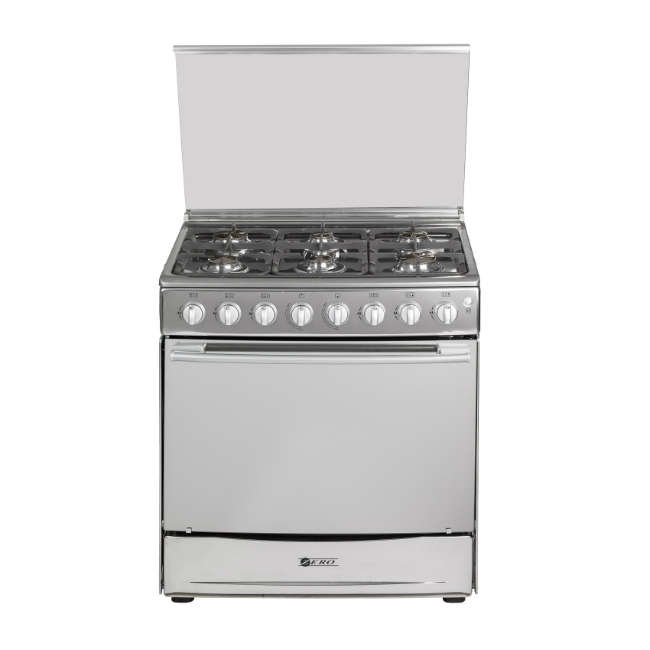 ZERO APPLIANCES 6 BURNER STAINLESS STEEL GAS STOVE
