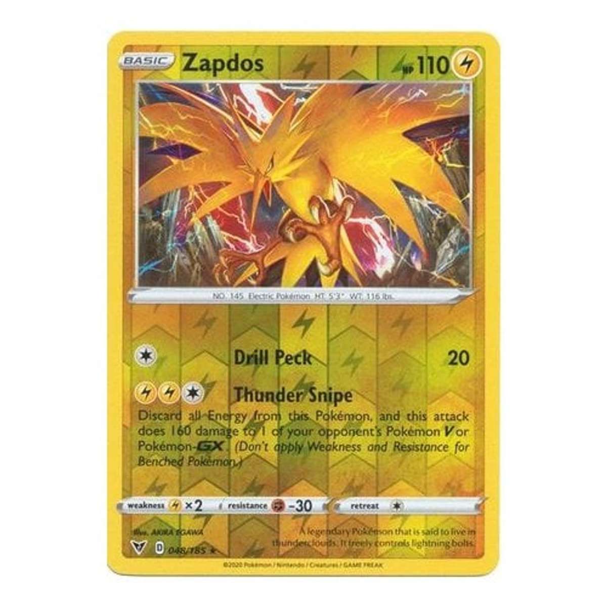 Zapdos Reverse Holo 048/185 - Pokemon Vivid Voltage