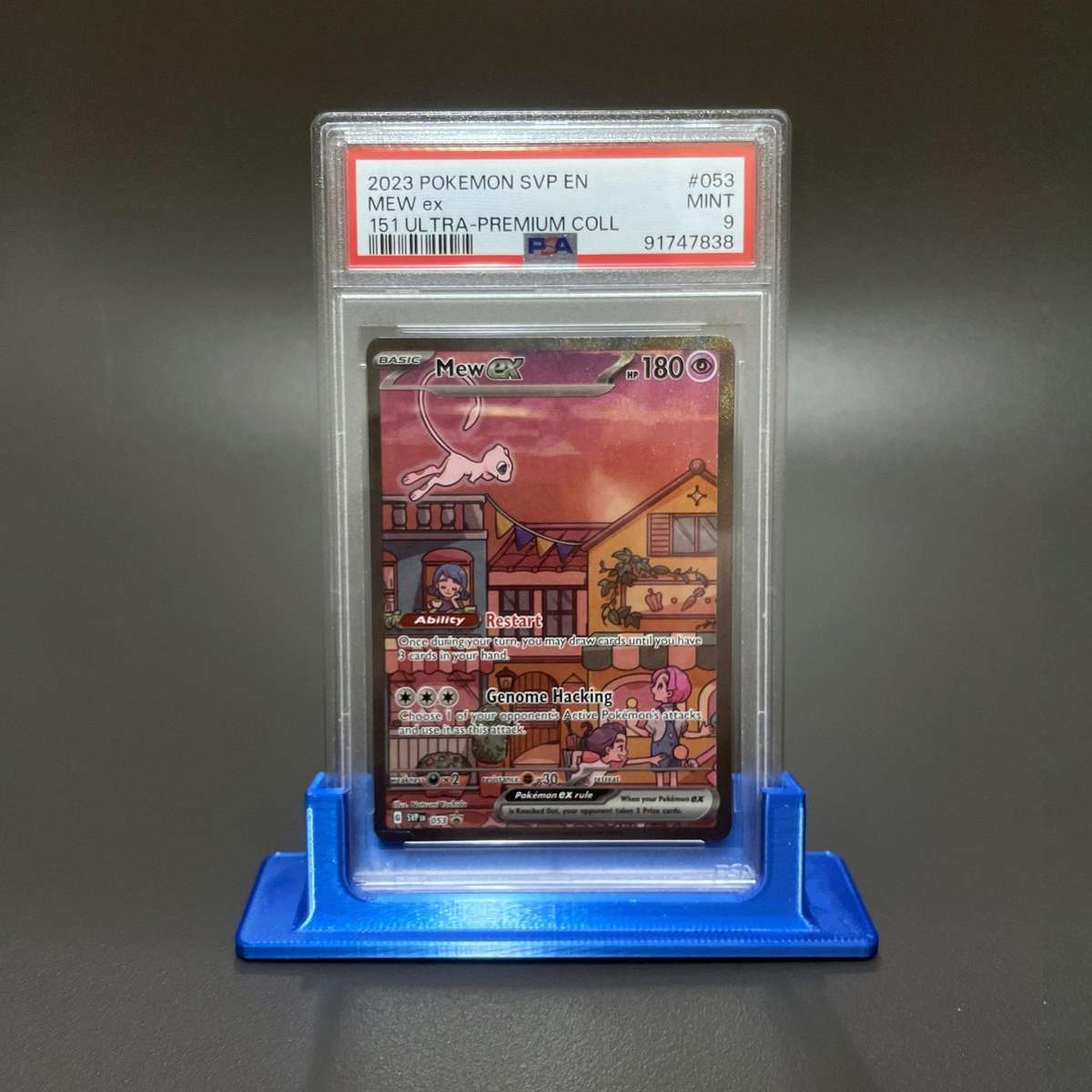 PSA Graded Card Stand - 3D Printed Blue
