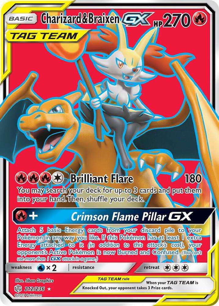 Charizard & Braixen GX 212/236 - Pokemon Cosmic Eclipse
