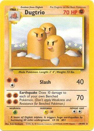 Dugtrio 19/102 - Pokemon Base Set (LP)