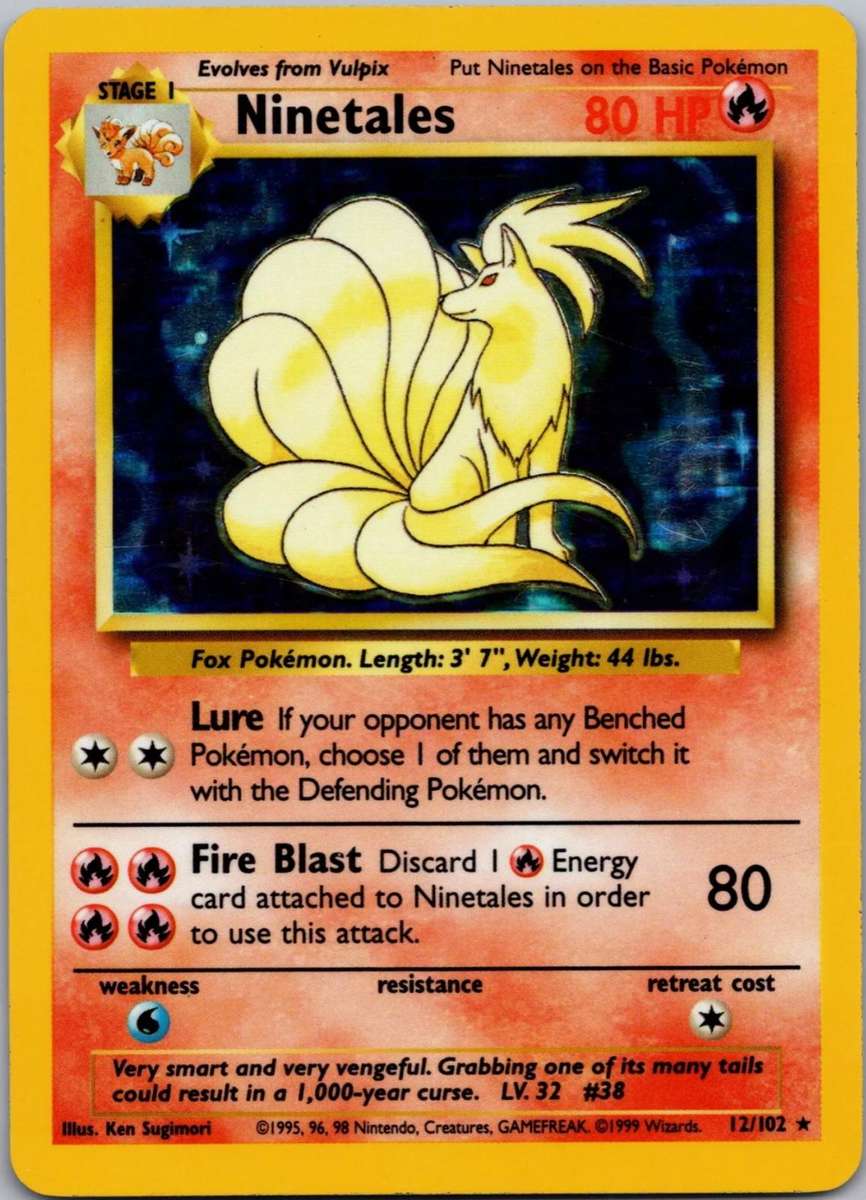 Ninetales 12/102 - Pokemon Base Set (MP)