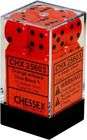 Chessex Opaque Orange w/Black Set of 12 d6 Dice (CHX25603)