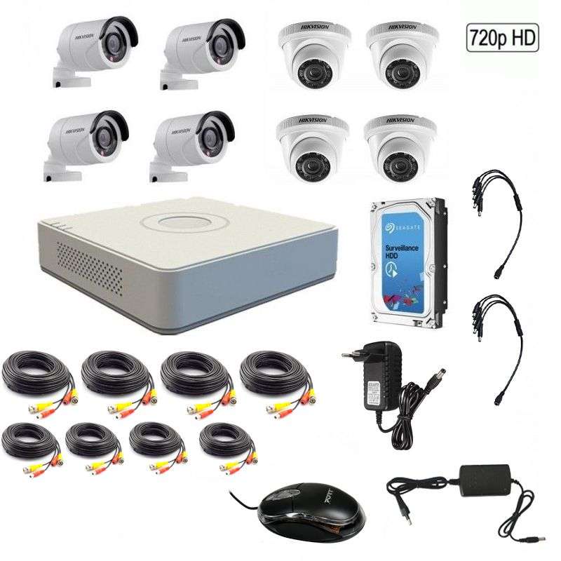 Hikvision 720P 8 Channel Turbo HD CCTV Kit w/1TB Hard Drive - 720P - Hikvision