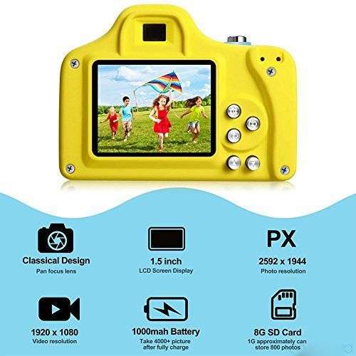 Kids Digital Full HD Mini Action Camera 5MP with Micro SD 1.5" Display Colour Screen - Blue and