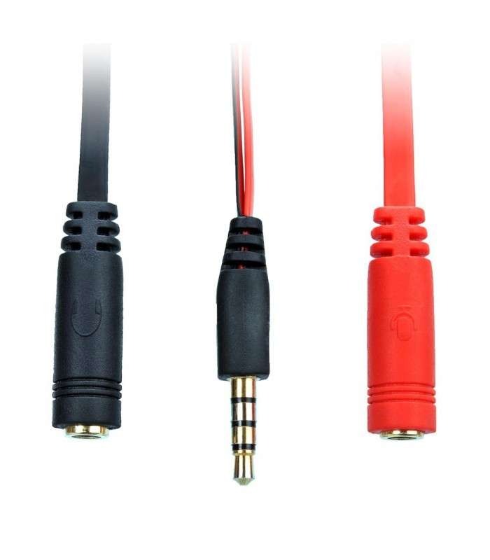 3.5mm Aux Audio Splitter M-2F (1 mic, 1 headphone)