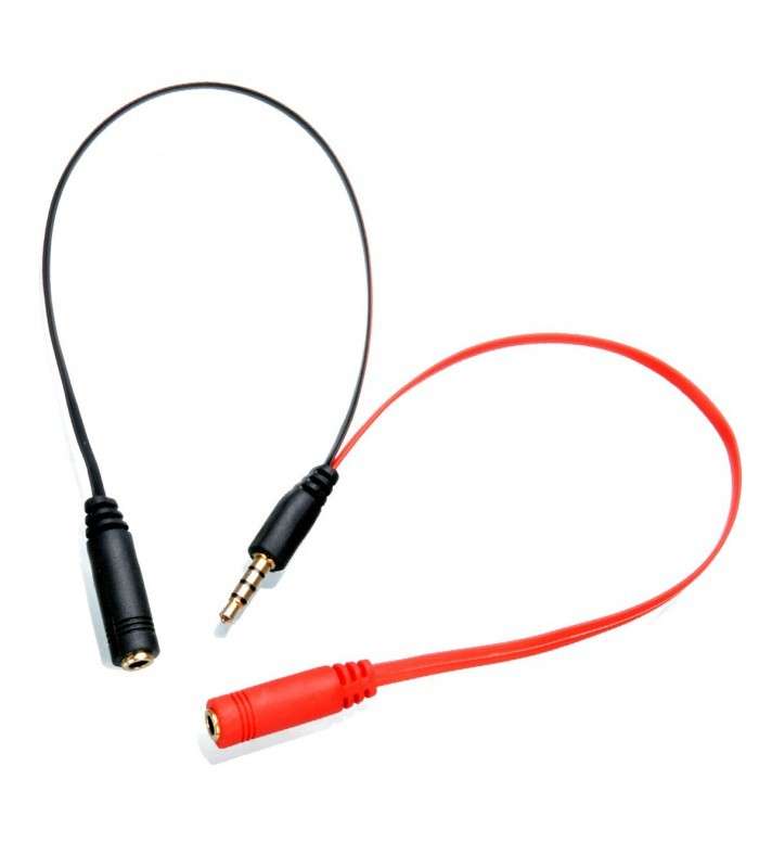 3.5mm Aux Audio Splitter M-2F (1 mic, 1 headphone)