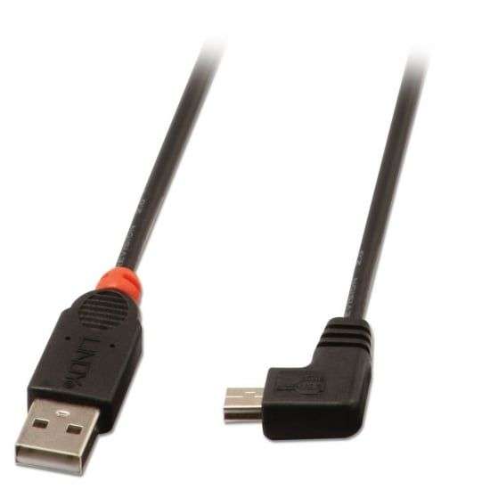 Lindy 31970 0.5m USB 2.0 Cable - Type A to Mini-B, 90 Degree Right Angle - Lindy