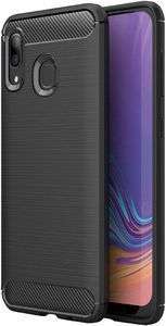 Tuff-Luv M844 Carbon Fibre Style Armour Case for Samsung Galaxy A40 - Black - Tuff-Luv