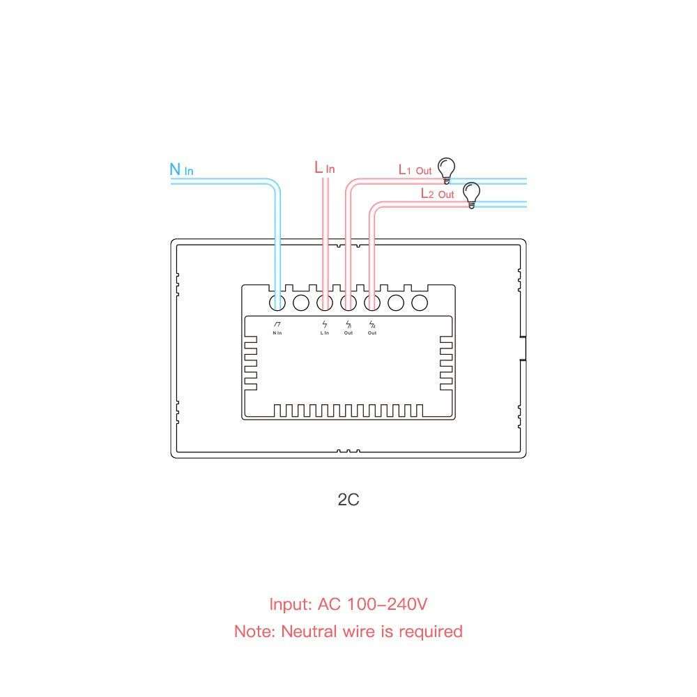 SONOFF TX T0 WiFi Smart Light Switch - 2 Gang (Requires Neutral Wire) - 0.18g