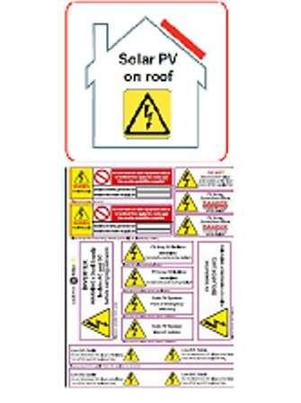 PV on Roof and Hazard Labels Pack