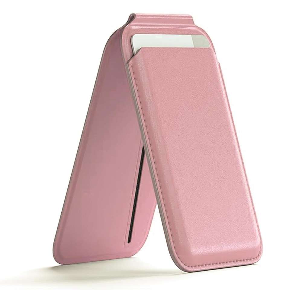 Magnetic MagSafe Wallet Stand with Adjustable Kickstand & Card Holder Compatible with  iPhone Pink