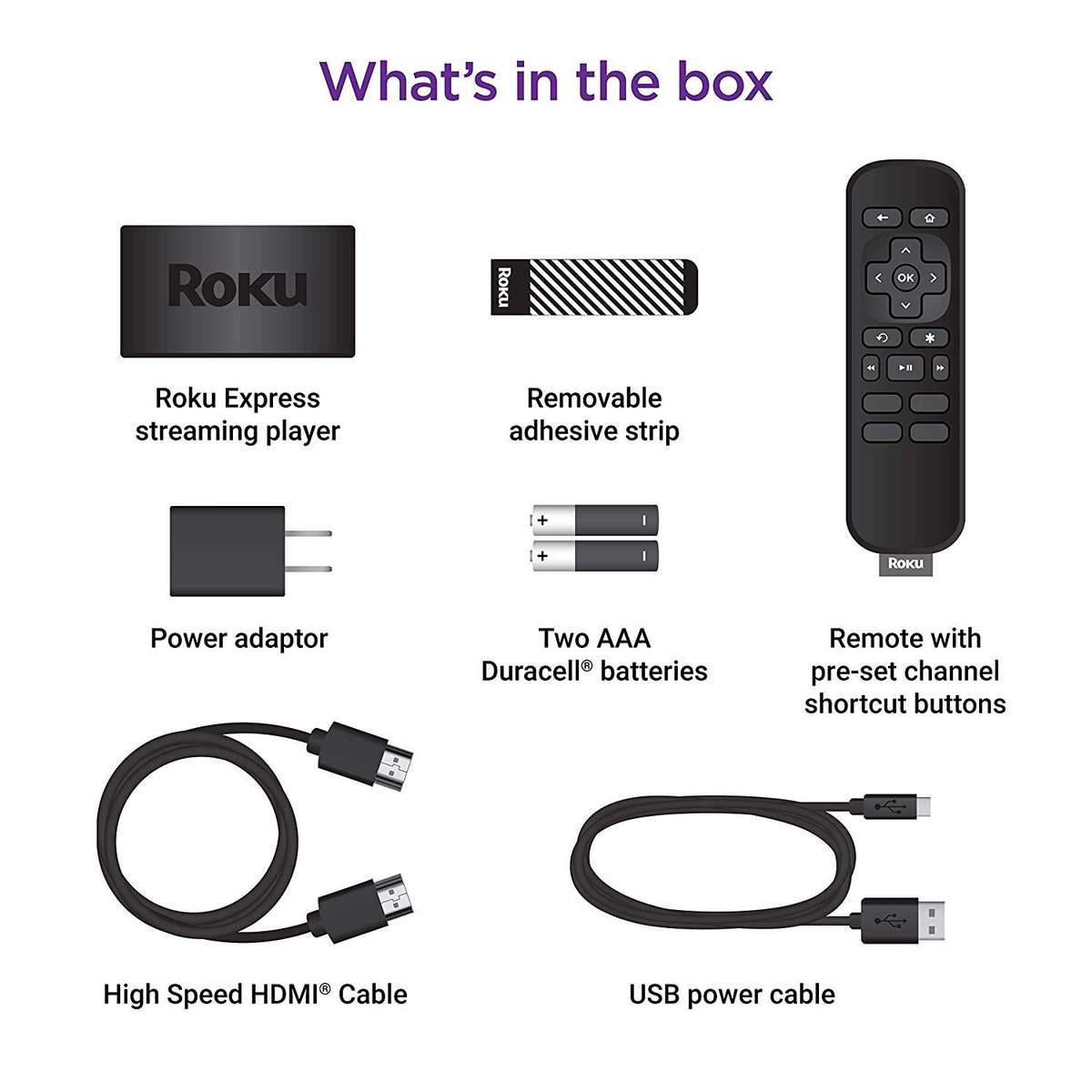 Roku Express HD Streaming Media Player 2019 - 3930R - 268g