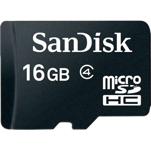 SanDisk 16GB micro SD microSDHC Memory Card Class 4 With SD Adapter - SanDisk