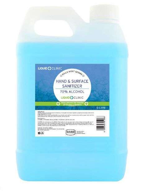 LIQUID CLINIC Hand & Surface Sanitizer Liquid 70% Alcohol - 5L