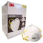 3M 8810SSA Series FFP2 Convex Shaped Disposal Respirator Facial Mask - Twin Strap Design, Particulat