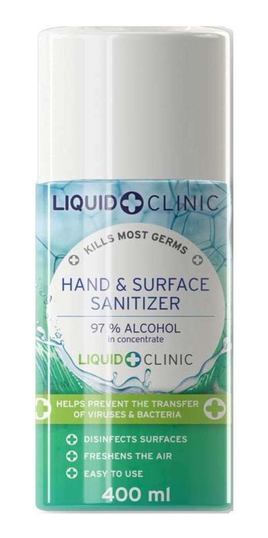 Liquid Clinic Hand Sanitizer Aerosol Spray Can 400ml