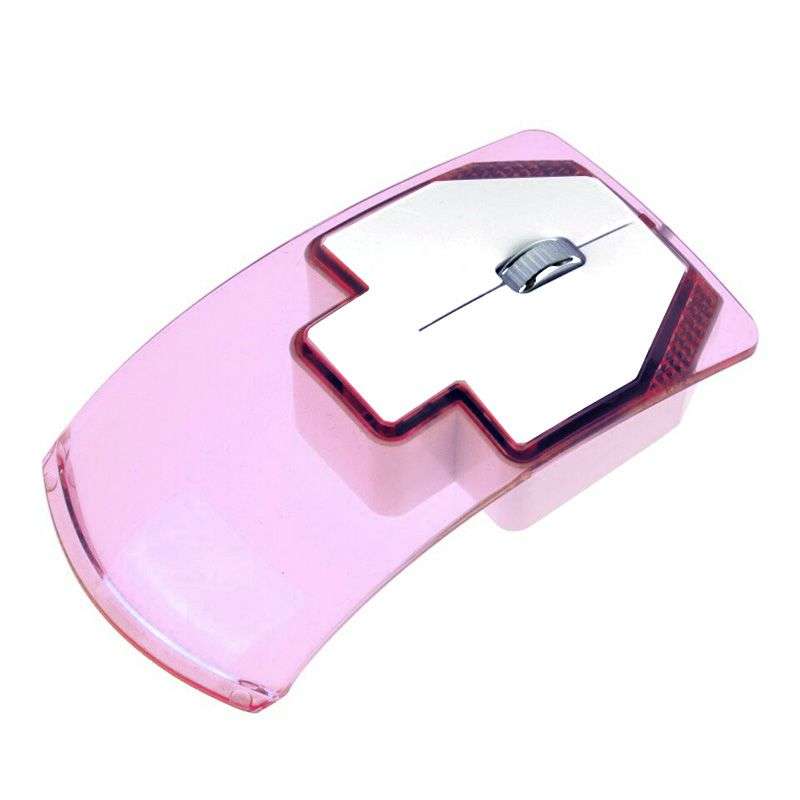 Wireless Transparent LED Mouse 2.4GhZ Light Pink - Transparent
